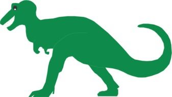 green dinosaur on white background