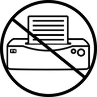 no printing icon drawing