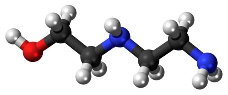 aminoethylethanolamine ball stick drawing