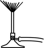 black and white graphic image of a burner for experiments