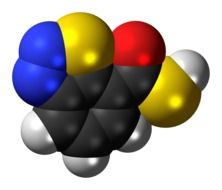 chemistry molecule acibenzolar isolated on white background