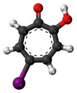 iodotropolone chemistry atoms model drawing