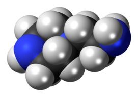 aminoethylpiperazine spacefill model drawing