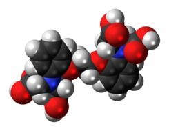 Grey ,black and red molecules