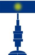blue table lamp