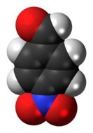 nitrobenzaldehyde molecule in chemistry on white background