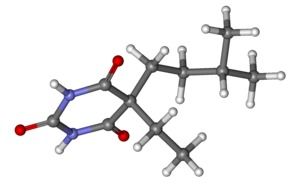 graphic image of amobarbital molecule