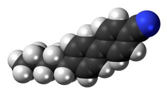 cyanopentylbiphenyl molecule drawing