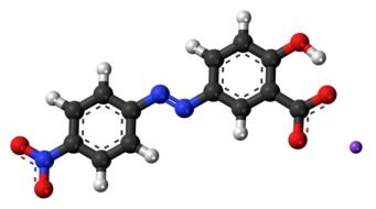 molecule of alizarine yellow in graphic representation