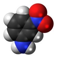 nitroaniline molecule in chemistry on white background