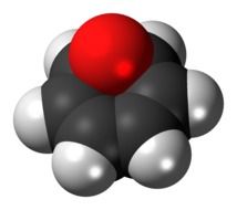 benzene oxide molecule model in chemistry as an illustration
