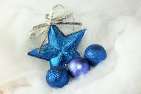 shiny blue christmas toys