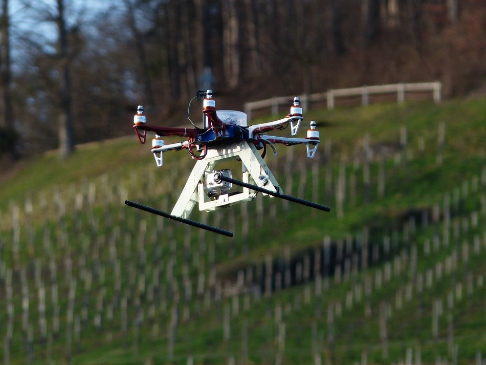 quadcopter fly in the air