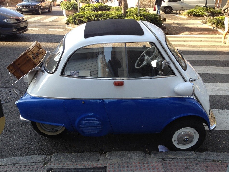 small car on the road