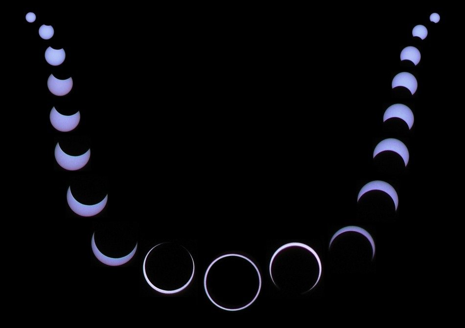 eclipse pattern on a black background