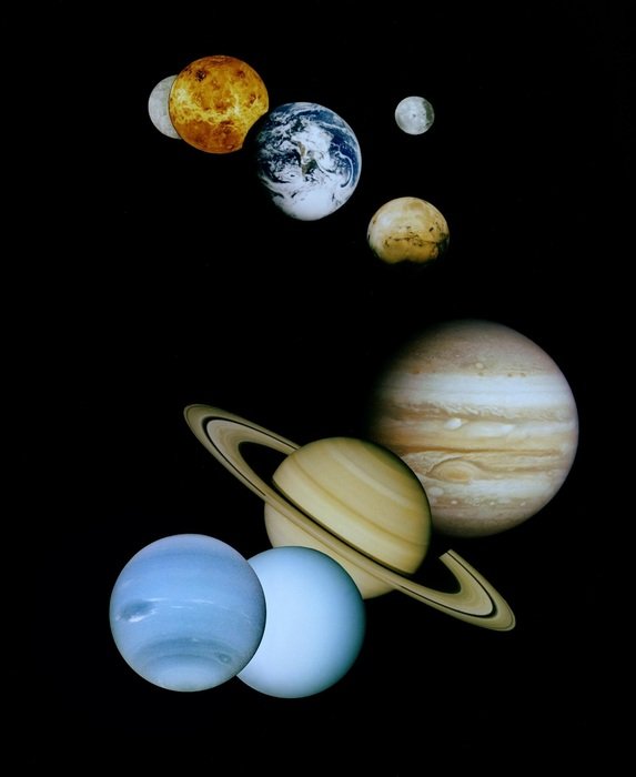 Picture of solar system in space