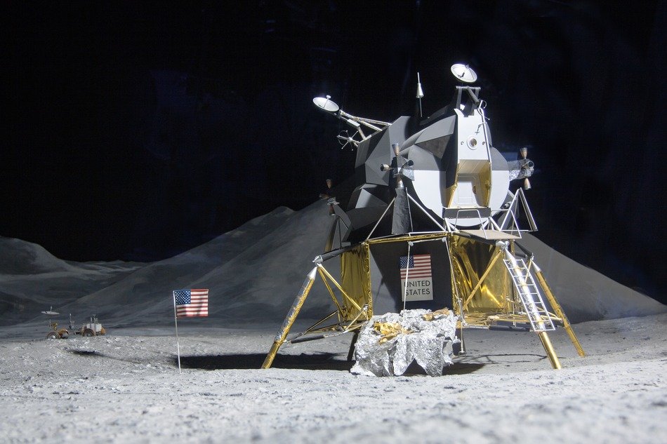 spaceship on the moon