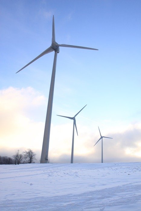 turbines in the winter