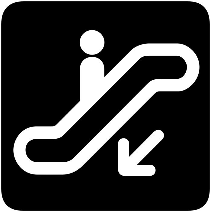 down electric escalator drawing