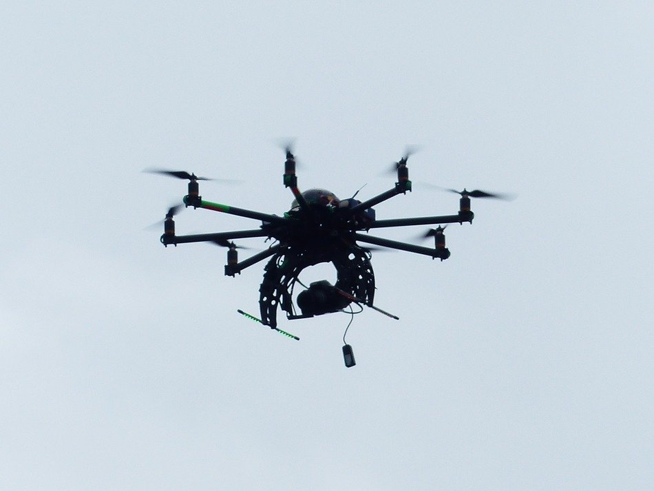 helicopter model in the sky