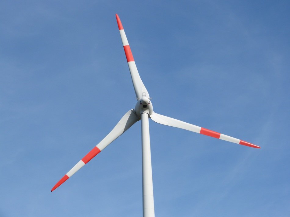 propeller energy against the blue sky