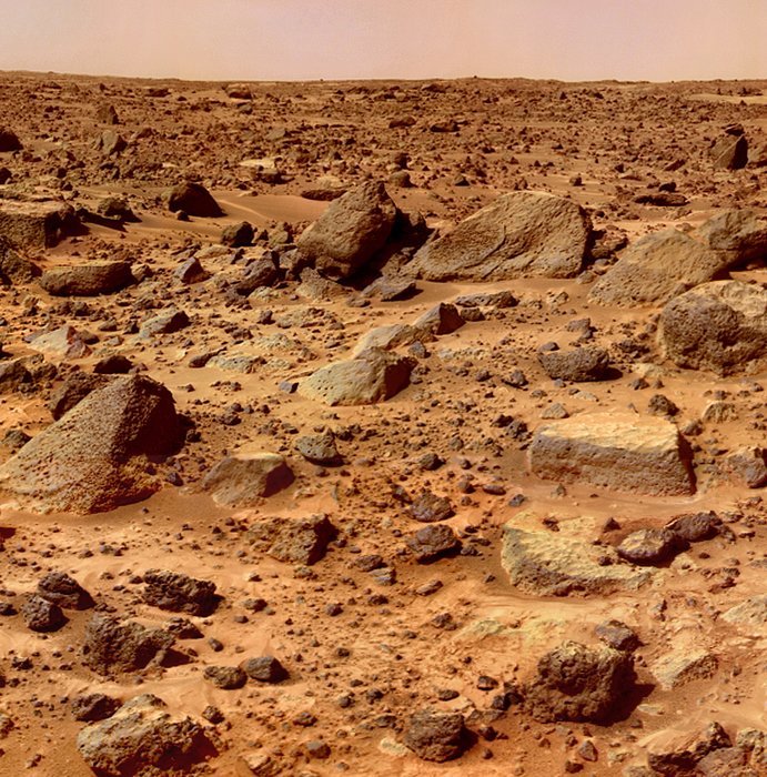the surface of the planet Mars