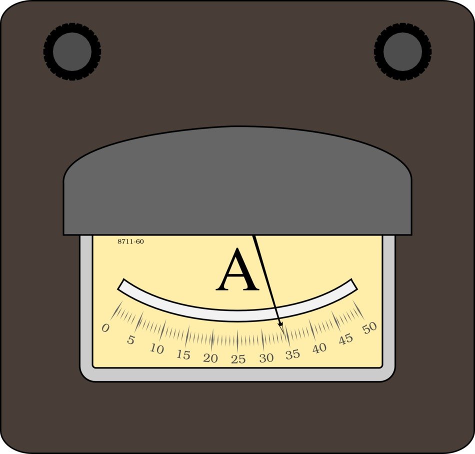 dial with an arrow on ammeter