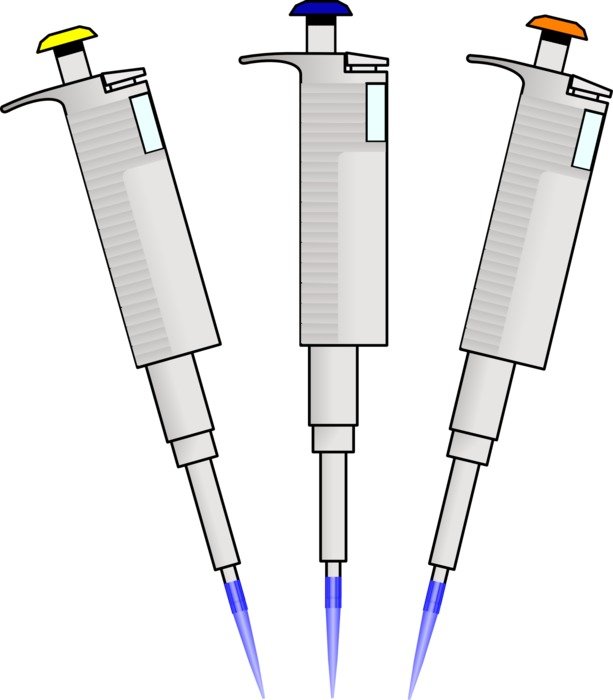 micropipettes on a white background
