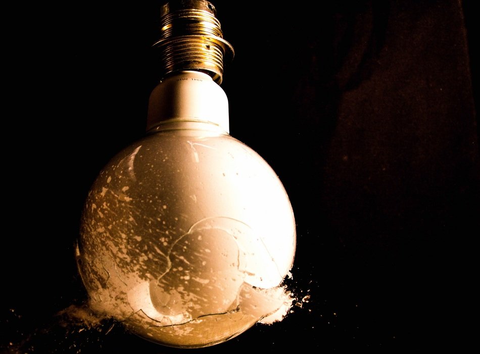 cracked light bulb