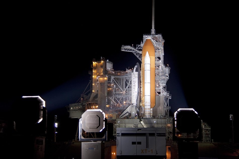 rocket separation from the ground at night