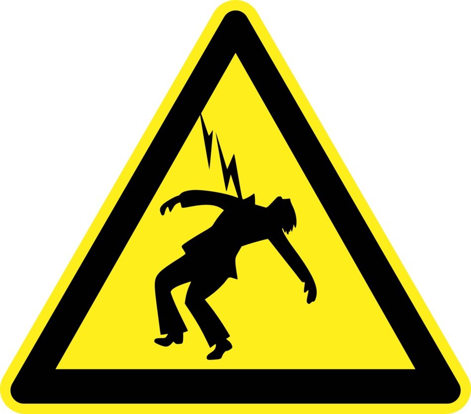yellow symbol of electric warning