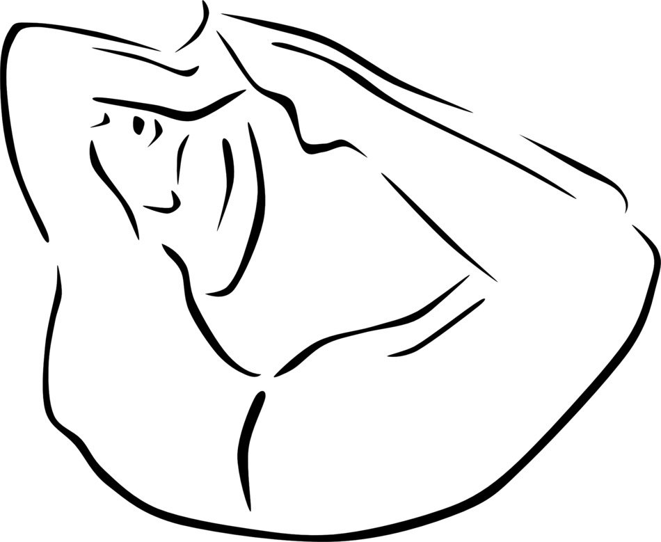 drawing of a woman in a yoga field