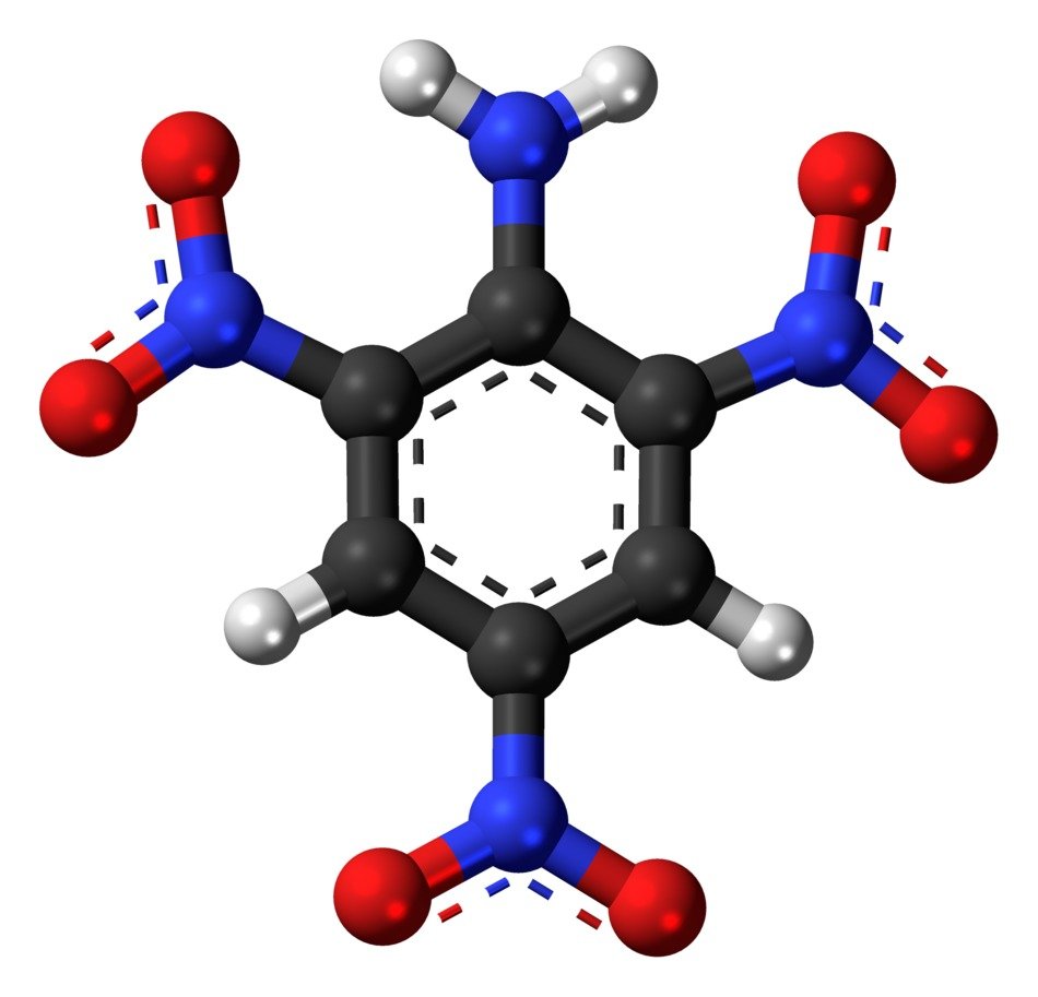 molecule of trinitroaniline, explosive cladding joint