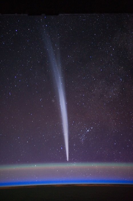 bright comet trail in the sky