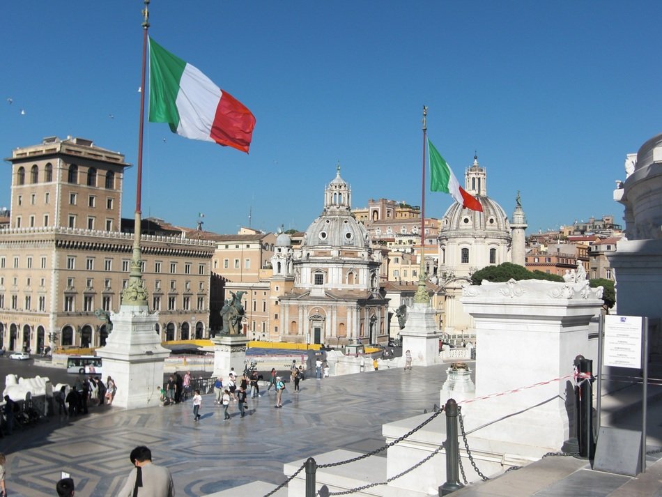 flag of Italy on the national museum