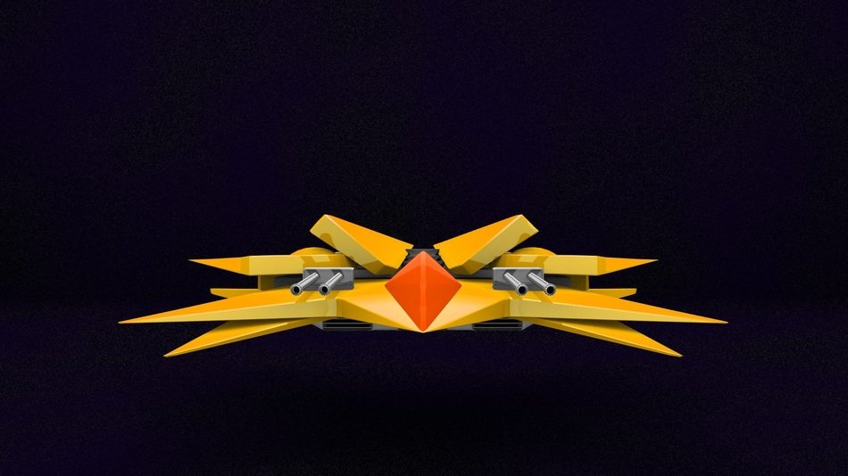 painted orange spaceship