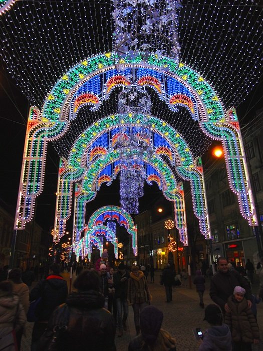 christmas decoration of walking street
