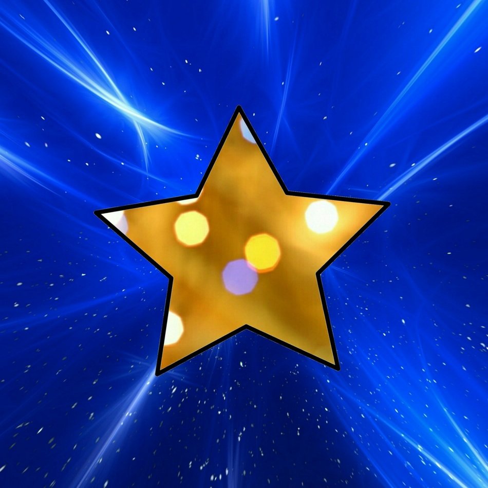 yellow star on blue background