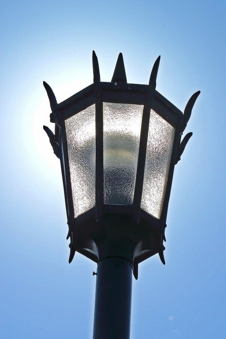 painted street flashlight at the sunlight