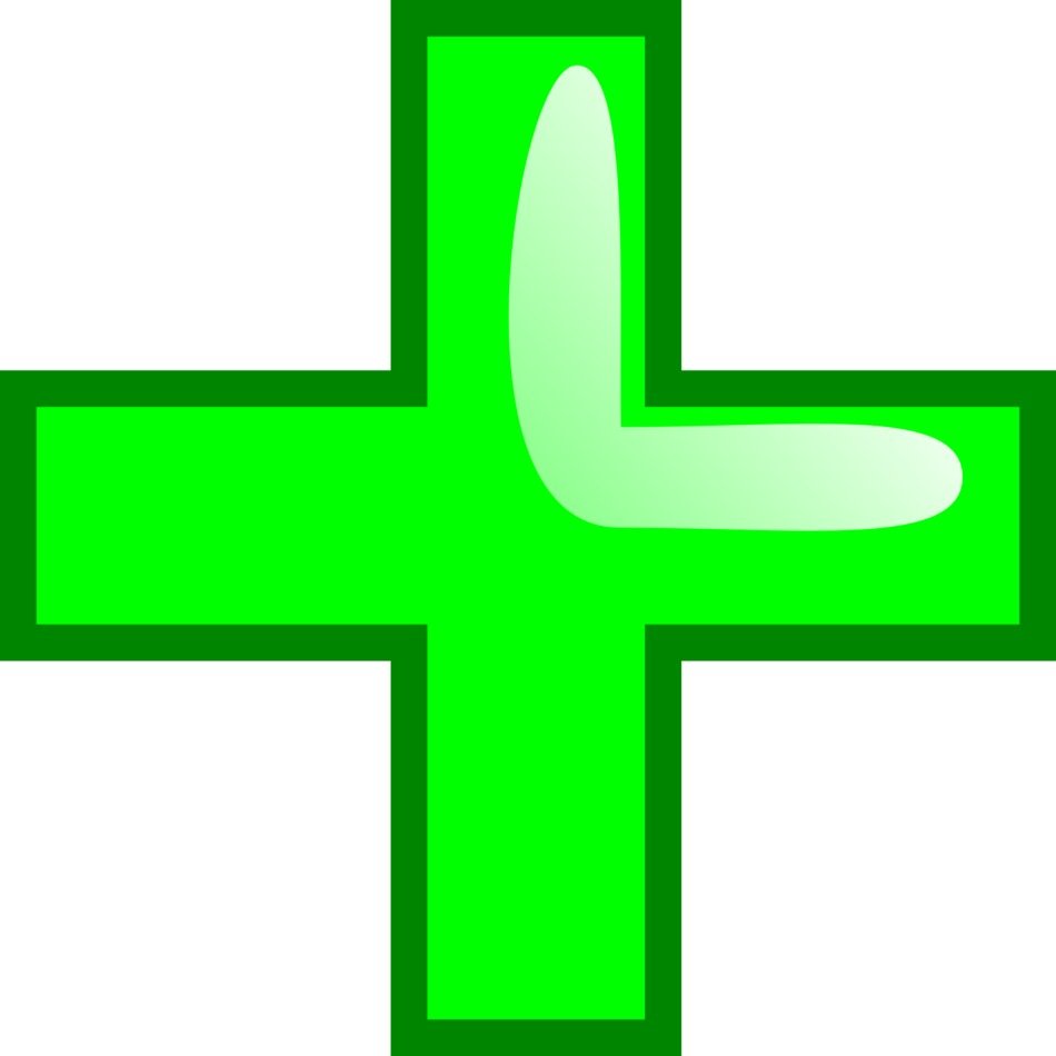 clipart of green cross on white background