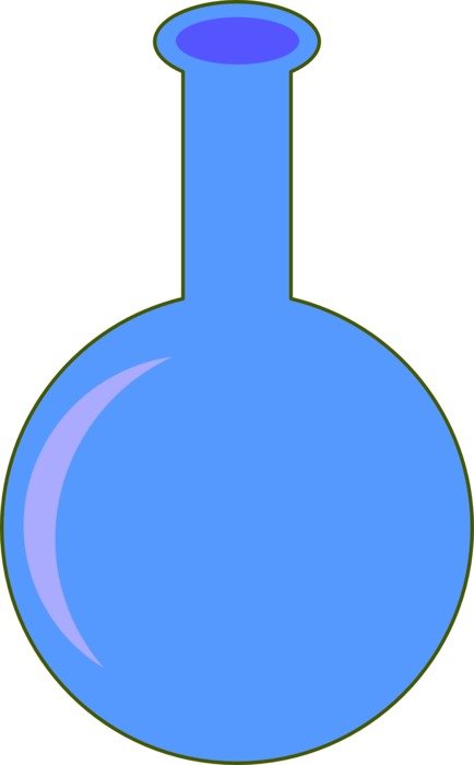 Blue drawing of the flask container