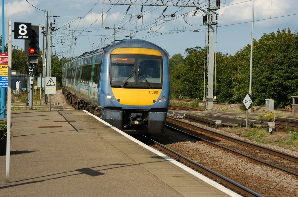 train to the station on the railway