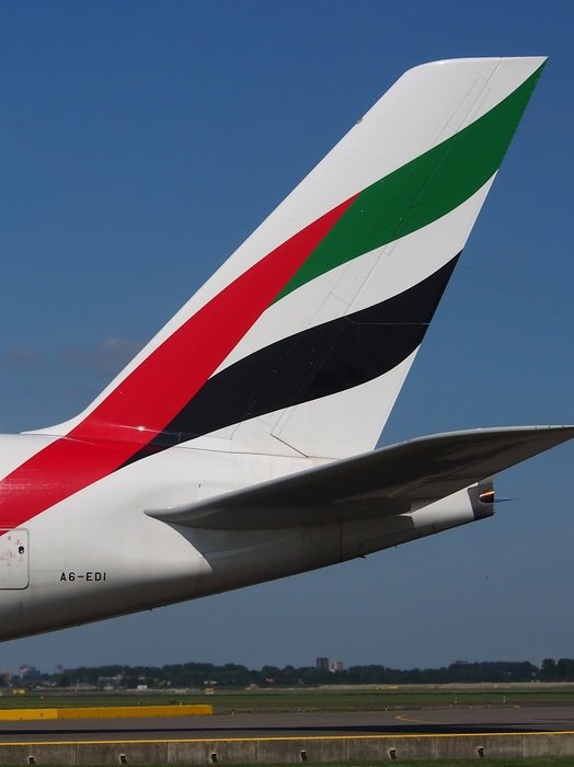 View of the tail of the airplane