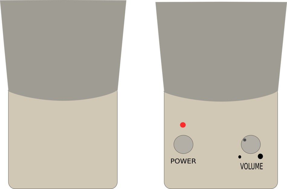gray loudspeaker speakers