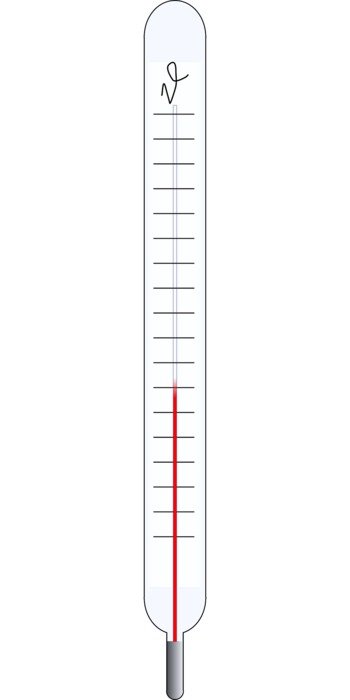 thermometer for outdoor measurements at white background