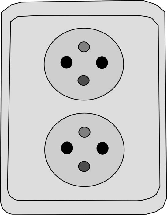 Grey electric socket