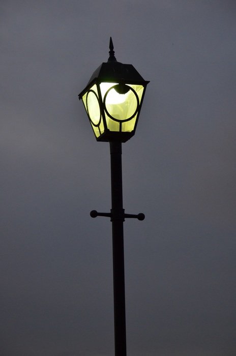 vintage street lantern at night