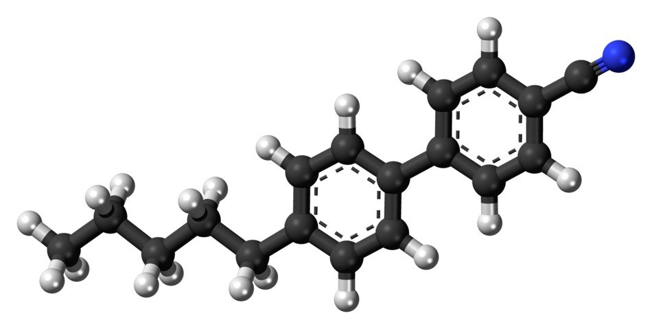 cyanopentylbihenyl molecule drawing