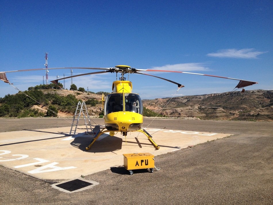 yellow helicopter at the site