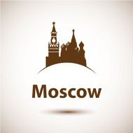 Vector silhouette of Red square Moscow Russia N2